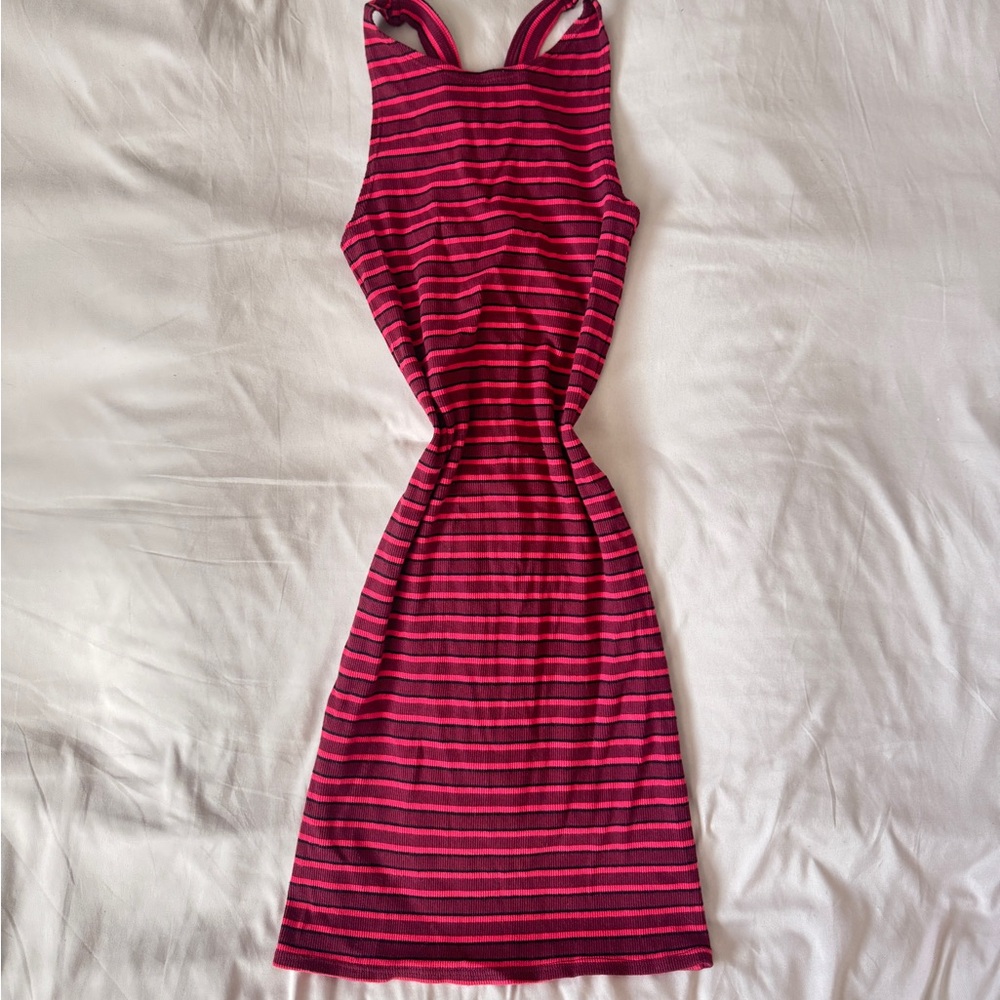 Topshop Red and Black Striped Knit Top